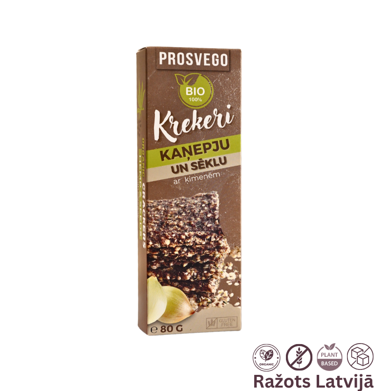 BIO Kaņepju un sēklu krekeri ar ķimenēm